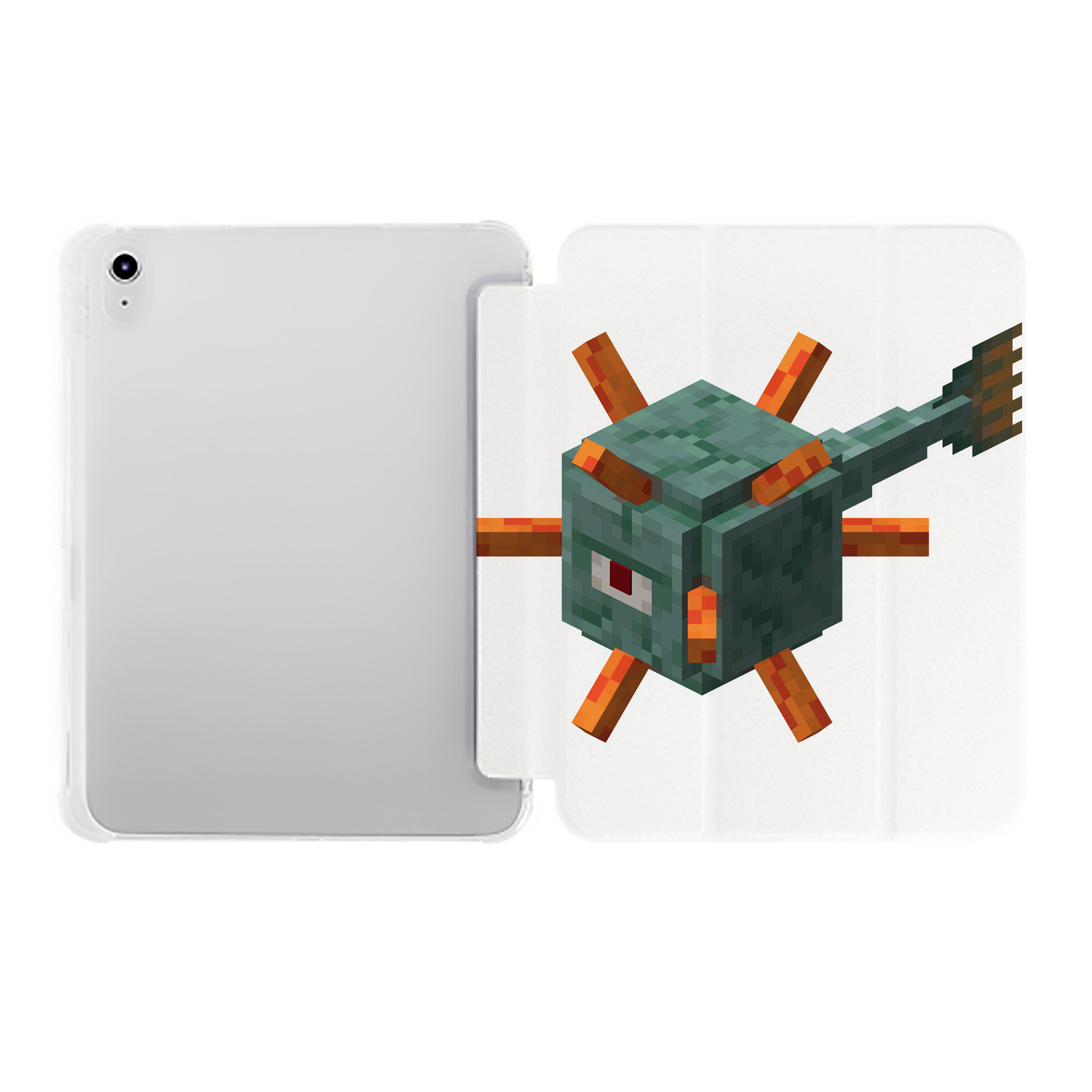 （画像用） マインクラフト ブロックの世界 Minecraft MC Block world IPad ケース ペン収納付き 三つ折りスタンド PUレザー×シリコン 対応機種9.5/10.5/10.9インチ